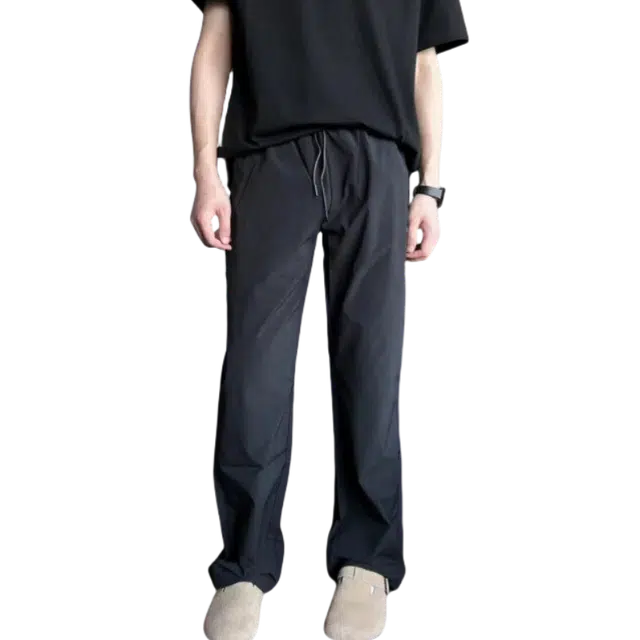 冈哉 美式复古高街冰丝凉感透气山本伞兵裤直筒运动百搭潮流痞帅工装休闲裤 男女同款