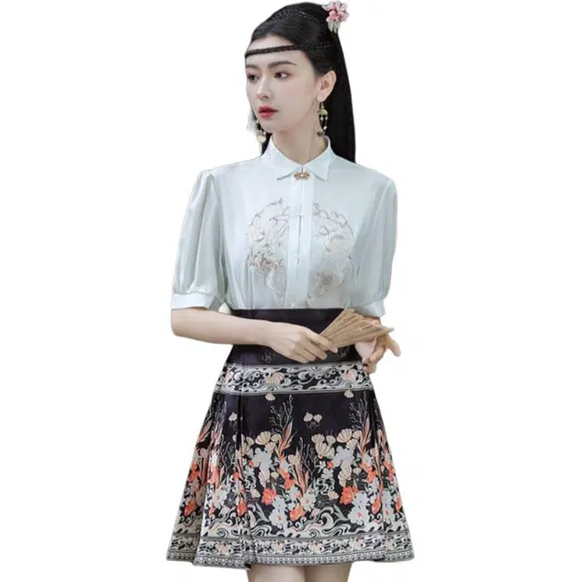 丝絮丝绸 时尚美式复古洋气质潮牌名媛轻奢高级感优雅时髦潮流舒适短袖衬衫 女款