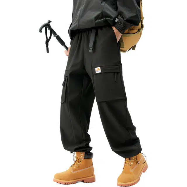 敦煌博物馆 山系机能户外纯色复古多口袋合体直筒垂感运动工装休闲裤 男女同款