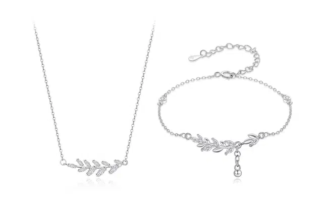 尚银福 穗穗平安系列 森系甜美穗穗平安锁骨链简约轻奢小众设计精致时尚百搭高级感 好运 合金 项链 女款