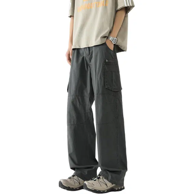 敦煌博物馆 美式复古水洗做旧舒适百搭休闲工装裤 男女同款