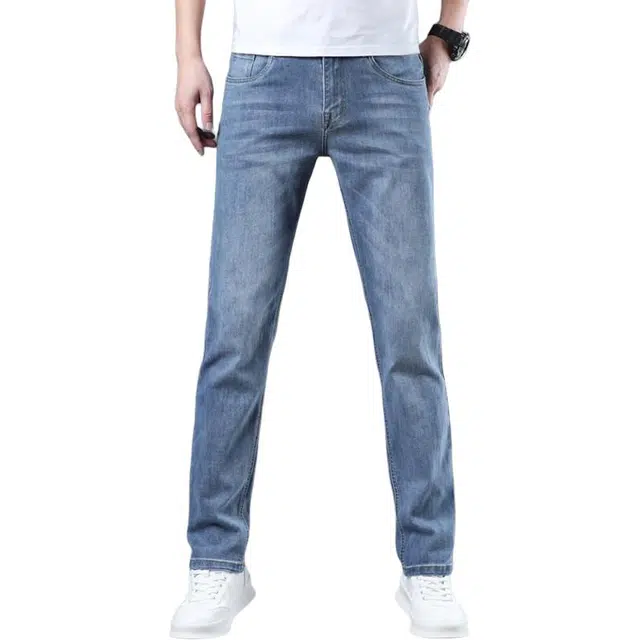 吉肯蒂 高端修身直筒商务百搭裤子夏季薄款长裤牛仔裤 男款