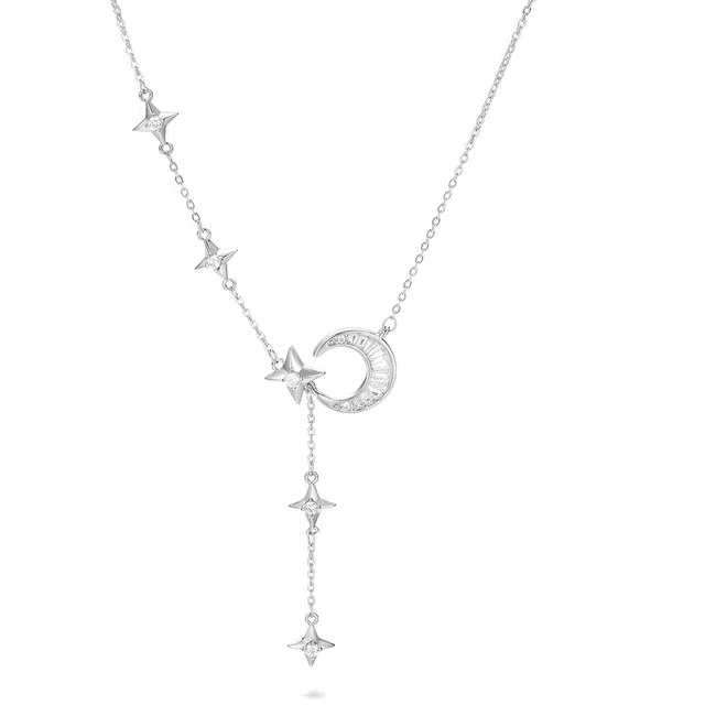 珂里 精致简约星星月亮百搭小众森系甜美气质轻奢氛围感清冷学生流苏 合金 项链 女款