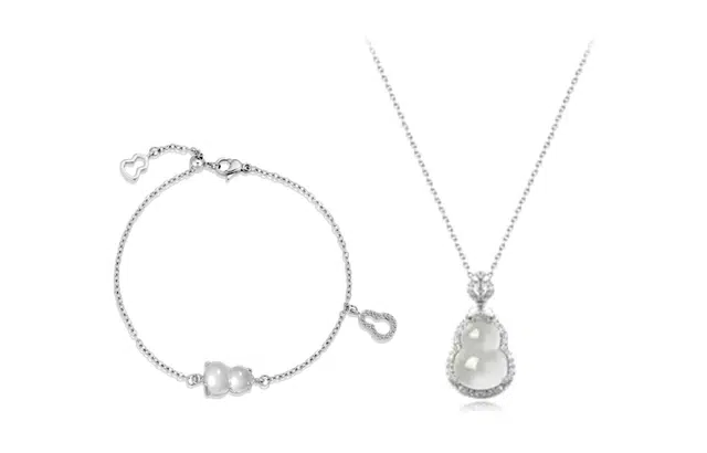 尚银福 福禄双全系列 国潮新中式时尚优雅气质轻奢高级感 国风小众创意设计好运葫芦大肚佛百搭手饰 合金 手链 女款