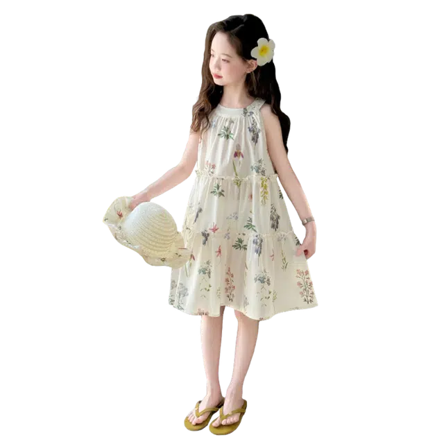 碎花公主裙雅鹿连衣裙 潮流时髦亲肤舒适透气无袖 儿童款