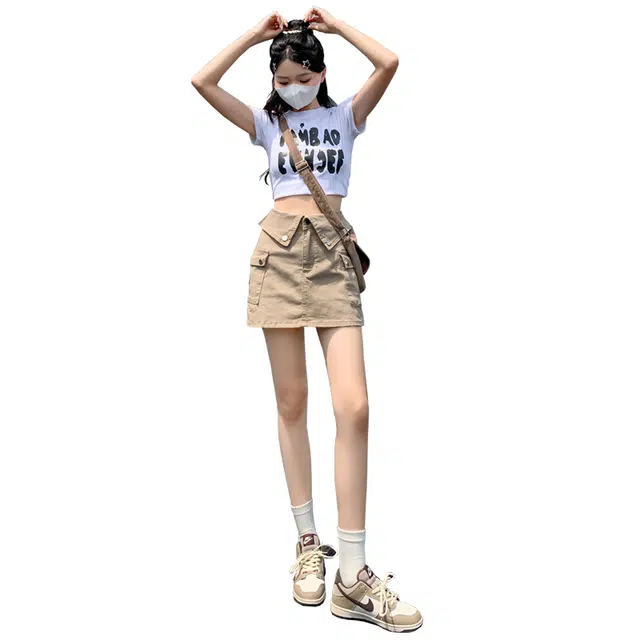 玫丝朵 复古休闲时尚百搭舒适简约牛仔短裙 女款
