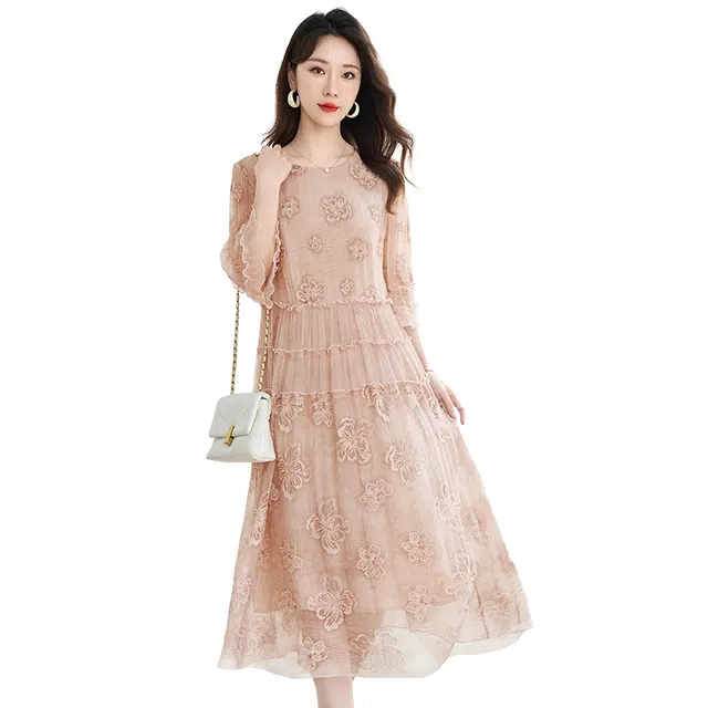 比利斯山羊 简约轻奢气质优雅长袖连衣裙 女款