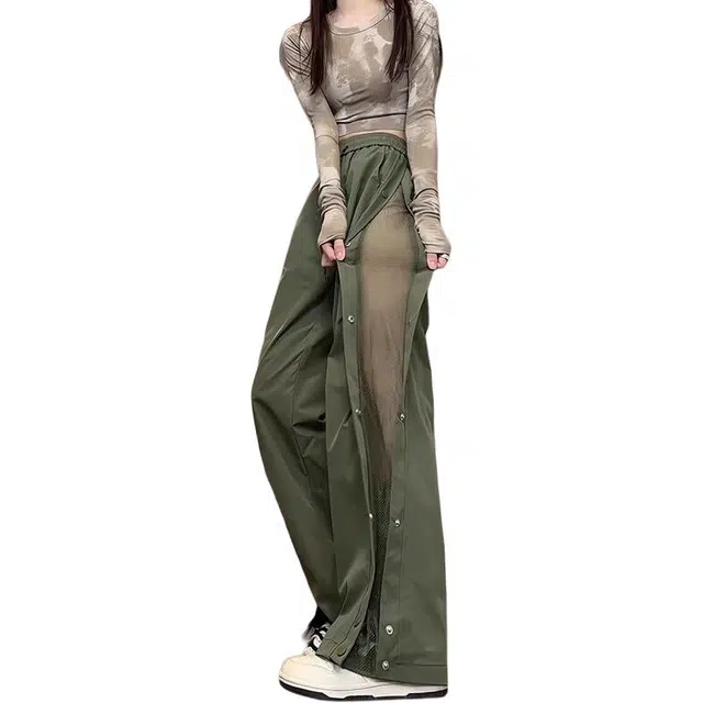 单爵 美式机能防水夏季透气网排扣设计速干裤户外工装休闲裤 男女同款