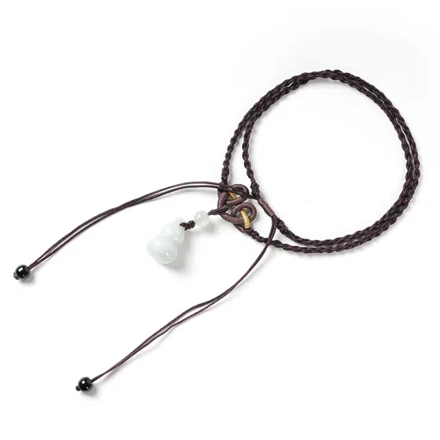 仙友 国潮新中式轻奢高级感招财纳福节节高升诸事顺遂 灵葫瑞韵吊坠手工编制#好运 天山翠 项链 男女同款情侣款