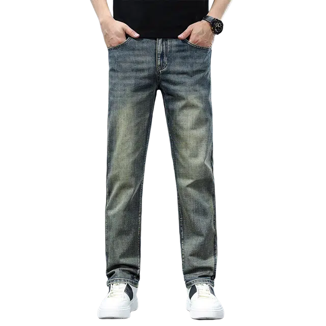 炳盛 潮流复古冰丝薄款潮牌牛仔裤 男女同款