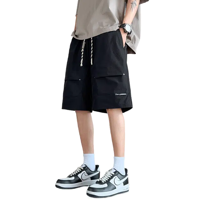 佐菲利 夏季冰丝速干宽松五分休闲裤子美式高街运动中裤工装短裤 男女同款