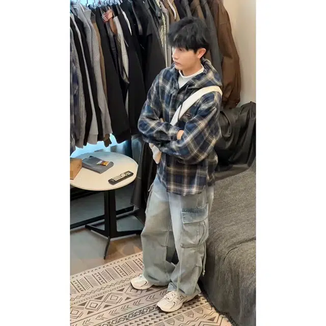 佑麟 连帽格子潮牌美式复古外套叠穿内搭防晒长袖衬衫 男女同款