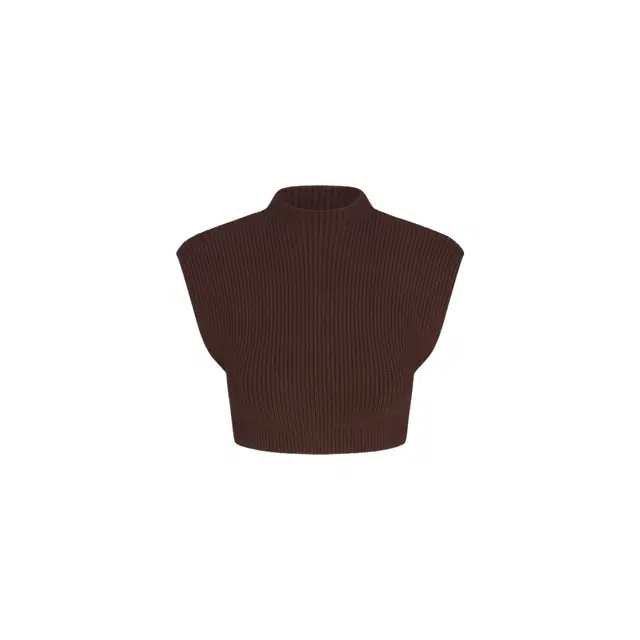 NAKED WARDROBE Knit Sweater Power Shoulder Crop Top