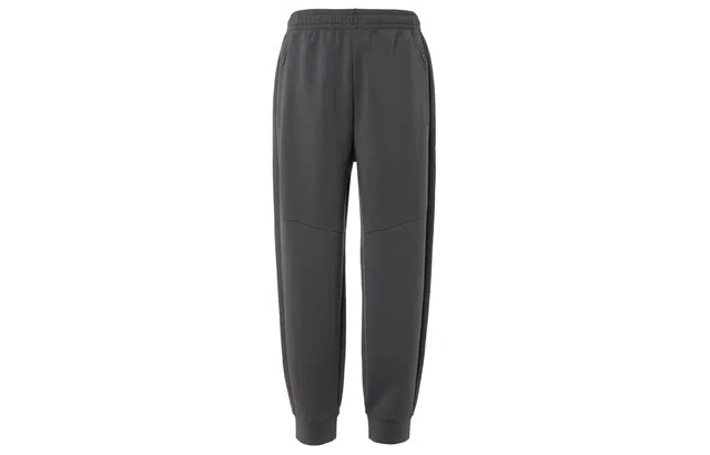 鸿星尔克 综训系列 舒适休闲系带纯色束脚九分裤针织运动裤 男款 深灰