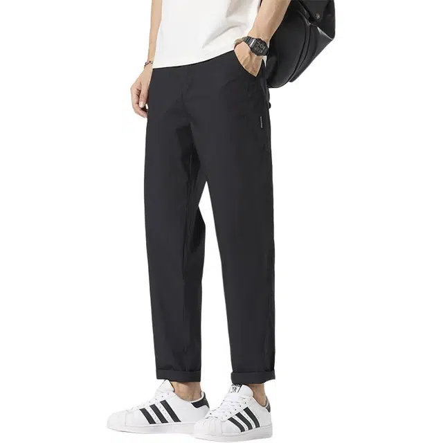 老爷车 冰丝宽松潮流户外微锥直筒百搭轻薄休闲裤 男款