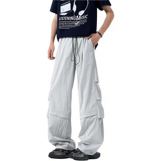 沐诚阳译 美式风格夏季凉感速干垂感大码服饰休闲裤 男女同款