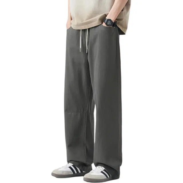 童先森 冰丝直筒裤舒适百搭休闲裤 男款