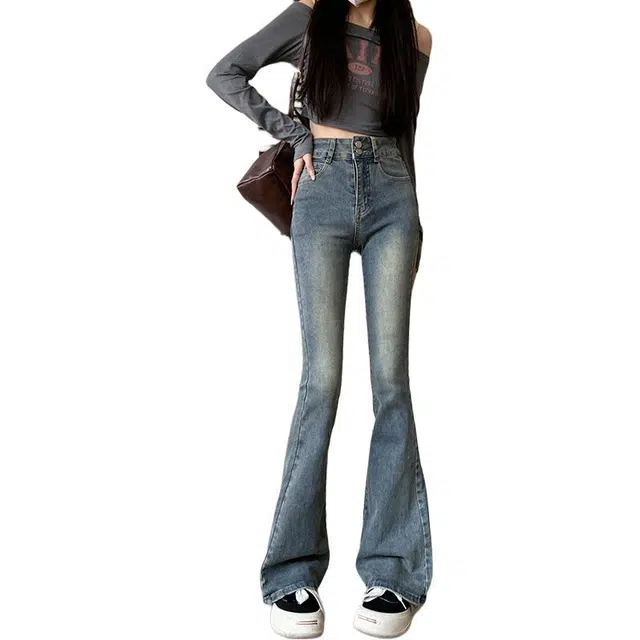 怪力萝莉 时尚百搭休闲简约牛仔裤 女款