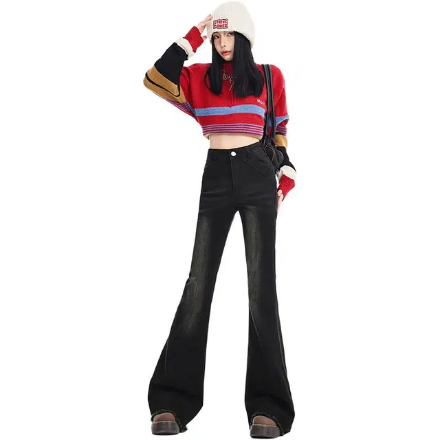 玫丝朵 纯色简约舒适牛仔裤 女款