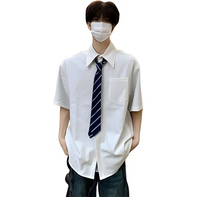 单爵 薄款防晒舒适百搭休闲纯色短袖衬衫 男女同款