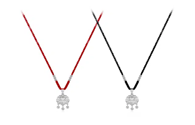 尚银福 纳福平安锁系列 国潮新中式时尚优雅轻奢高级感 国风小众创意设计好运福字长命锁百搭锁骨链 合金 项链 女款