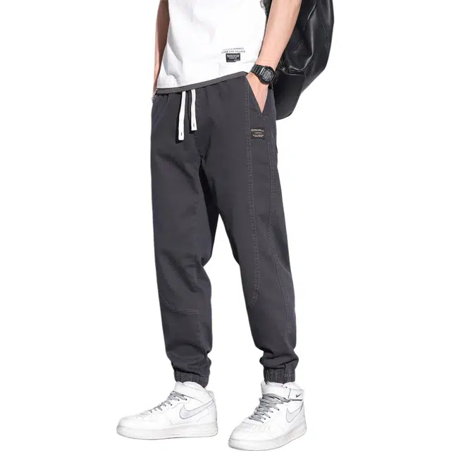 瑞梵帝斯 美式高街风格开扣设计感冰丝直筒宽松柔软舒适亲肤薄款做旧口袋透气九分裤潮牌水洗工艺阔腿裤休闲裤 男款