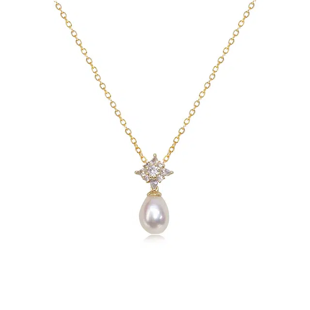 贝诗珠宝 花瓣 森系优雅精致 吊坠 高贵典雅 淡水珍珠 珍珠项链