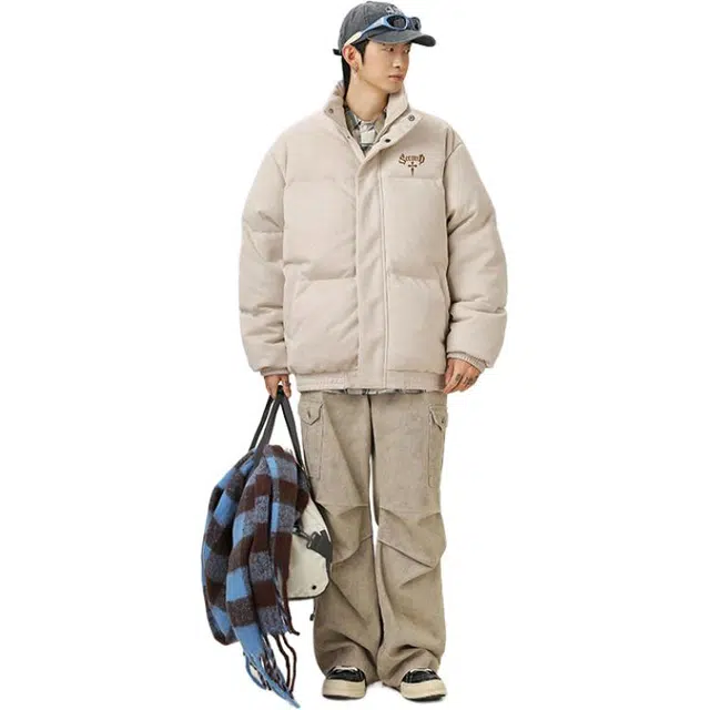极限涡轮 美式复古个性哥特字母印花加厚保暖时尚休闲棉服 男女同款