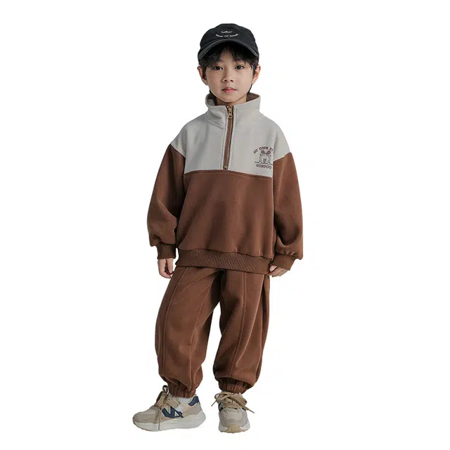 巴布豆休闲运动套装 卡通印花长袖上衣舒适百搭长裤 中小童