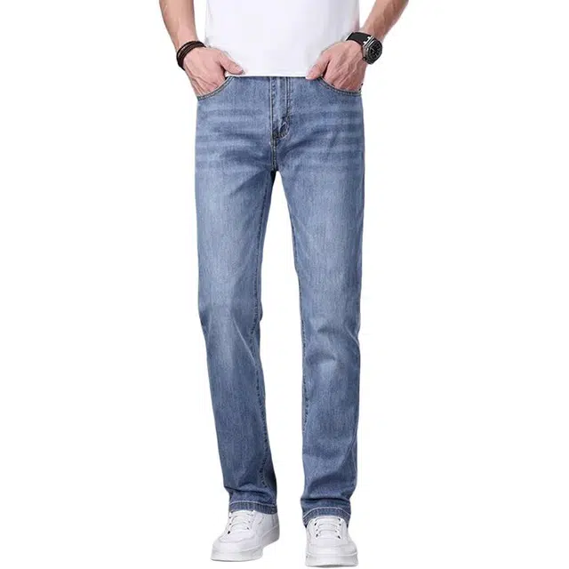 炳盛 修身直筒高端商务休闲长裤子牛仔裤 男女同款