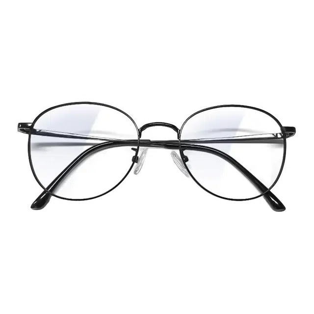 【联系客服可配度数】 苍木优品 超轻钛近视镜框可佩防雾防蓝光变色镜片可配黑色大圆框 功能性眼镜 男女同款情侣款