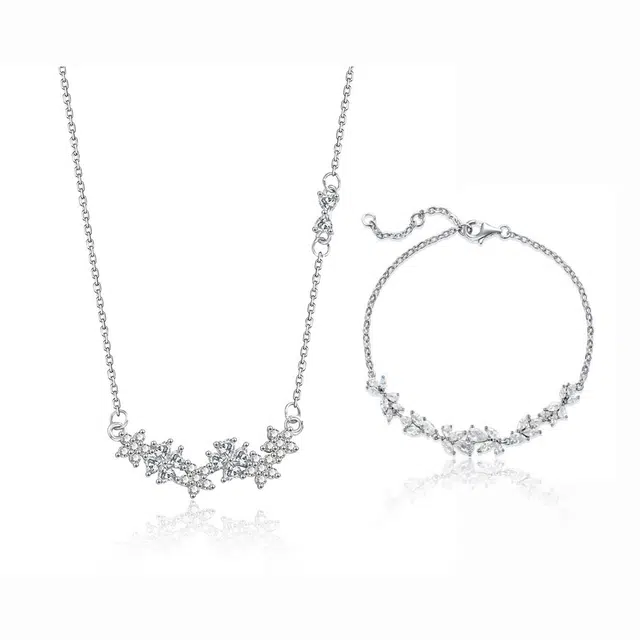 克兰茜 繁花与繁星 轻奢时尚精致简约高级感 温柔气质日常百搭女友心动锁骨链 恋爱告白表白节日生日纪念日送礼 礼盒装 锆石 项链 女款