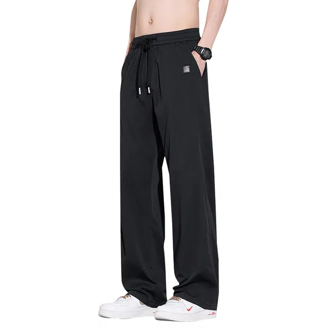 协协乐 薄款宽松直筒美式潮牌垂感休闲长裤牛仔裤 男款