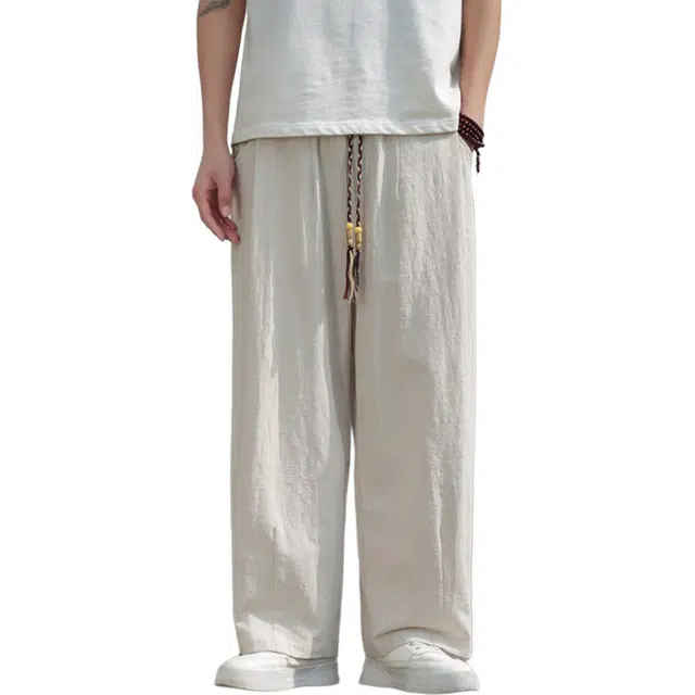 煦加 日系复古潮牌流宽松直筒休闲裤 男款