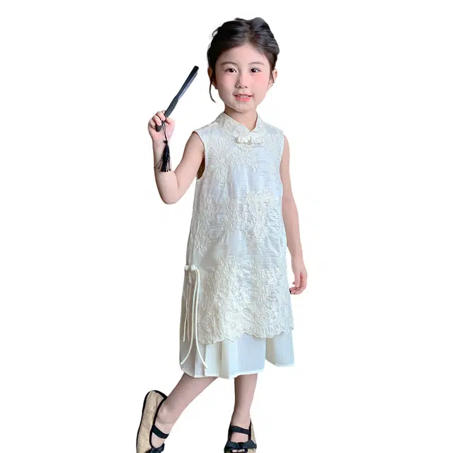 浪莎连衣裙 无袖新中式舒适洋气 中小童
