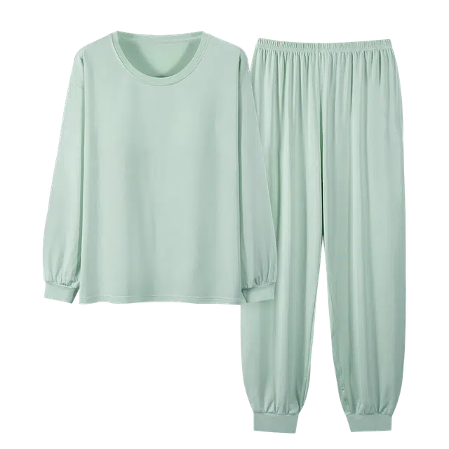 顶瓜瓜 简约舒适亲肤透气女款带胸垫可外穿家居服睡衣套装 男女同款