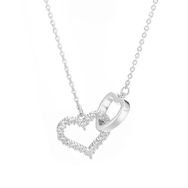 珂里 轻奢简约镂空爱心吊坠吸睛高级感锁骨链时尚甜美小众设计 铜 项链 女款