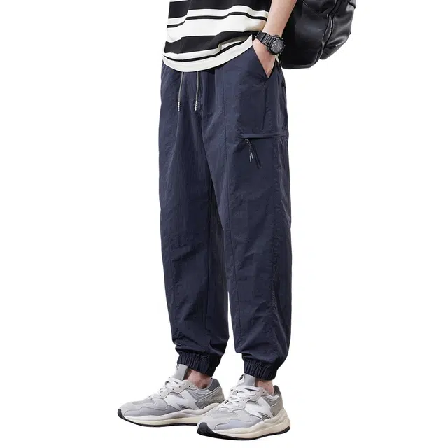 顶峰保罗 宽松束脚运动无性别主义工装哈伦潮流痞帅薄款凉感亲肤透气冰丝速干时尚百搭高级感九分休闲裤 男女同款