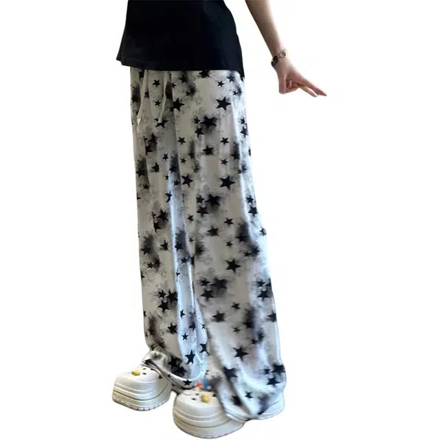 黑马漫画 扎染星星美式复古速干运动裤遛弯防蚊裤休闲裤 男女同款