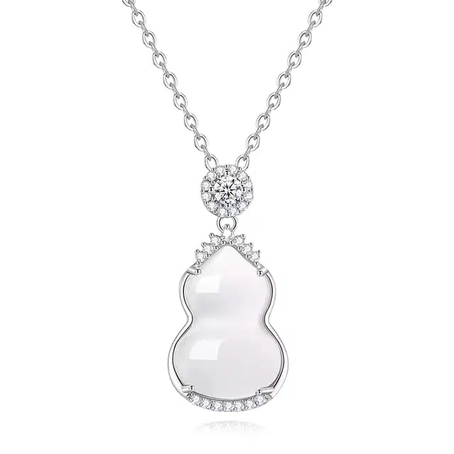 【高品质 I 附证书】 克兰茜 平安喜乐 好事发生新中式国风葫芦小众设计高级感锁骨链 精致轻奢百搭气质心动好运 玉髓 项链 女款