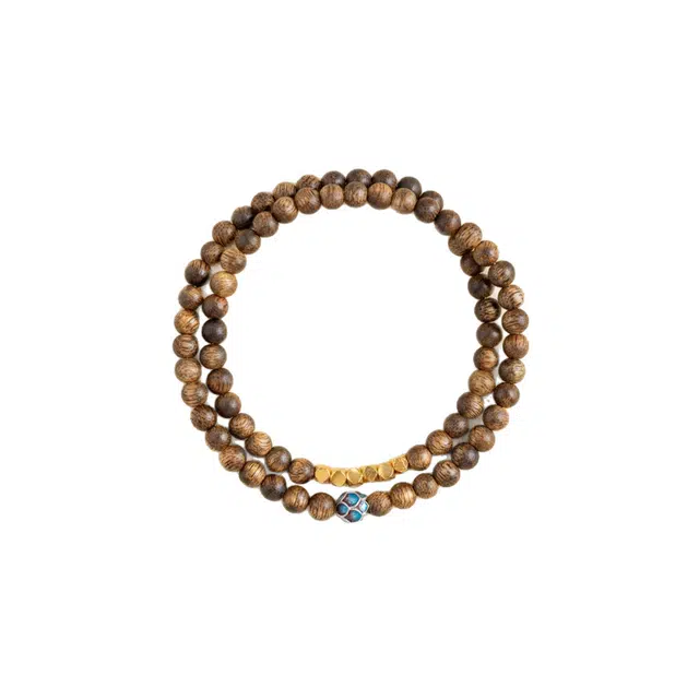 【安神助眠】 缇克玺 好运连连 情绪稳定 莲花 双圈 转运珠 文玩 复古 新国风 檀木 手串 男女同款情侣款