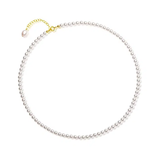 谧月珠宝 简约巴洛克风法式优雅高级感气质轻奢贵气小香风 简约 复古年轻温柔可叠戴小众设计 人造珍珠 项链  女款