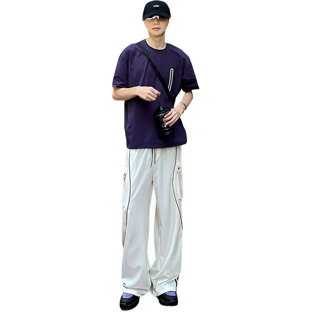 佐菲利 夏季凉感超薄工艺可调节脚口侧边条纹设计潮流运动长裤休闲裤 男女同款