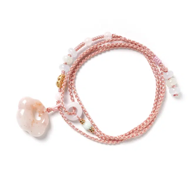 仙友 国潮新中式轻奢高级感招财纳福诸事顺遂节节高升诸事顺遂#好运 金丝玉 项链 男女同款情侣款