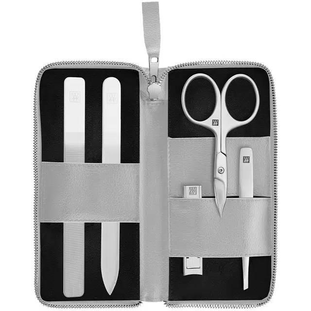 双立人 指甲刀套装高端苹果皮收纳包超薄指甲钳指甲锉小镊子 轻奢套装五件套