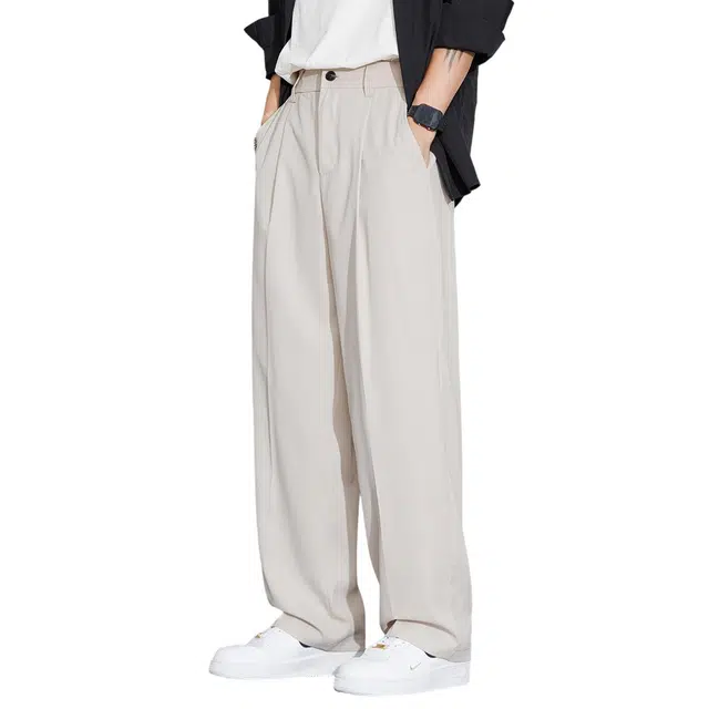 顶峰保罗 无性别主义美式潮牌西裤薄款亲肤透气直筒宽松长裤垂感时尚百搭阔腿休闲裤 男女同款