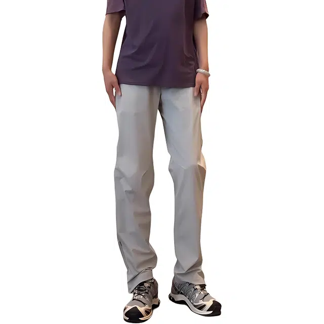 黑马漫画 美式侧拉链微喇薄款速干工装机能户外登山裤休闲裤 男女同款