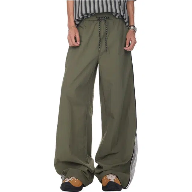 沐诚阳译 美式网眼速干伞兵裤子宽松直筒登山裤休闲裤 男款