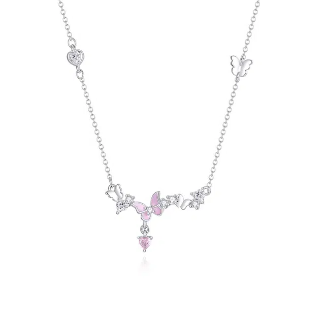 银千惠 在逃公主甜美灵动翩翩蝶舞蝴蝶 合金 项链 女款