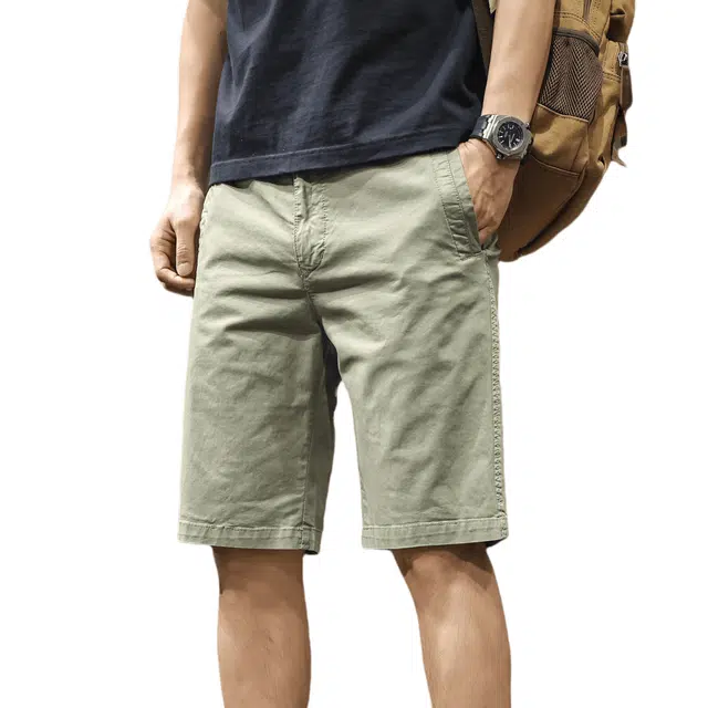 路杰邦 美式潮牌男纯棉中裤子夏季薄款透气舒适百搭时尚外穿休闲宽松大码工装短裤 男款